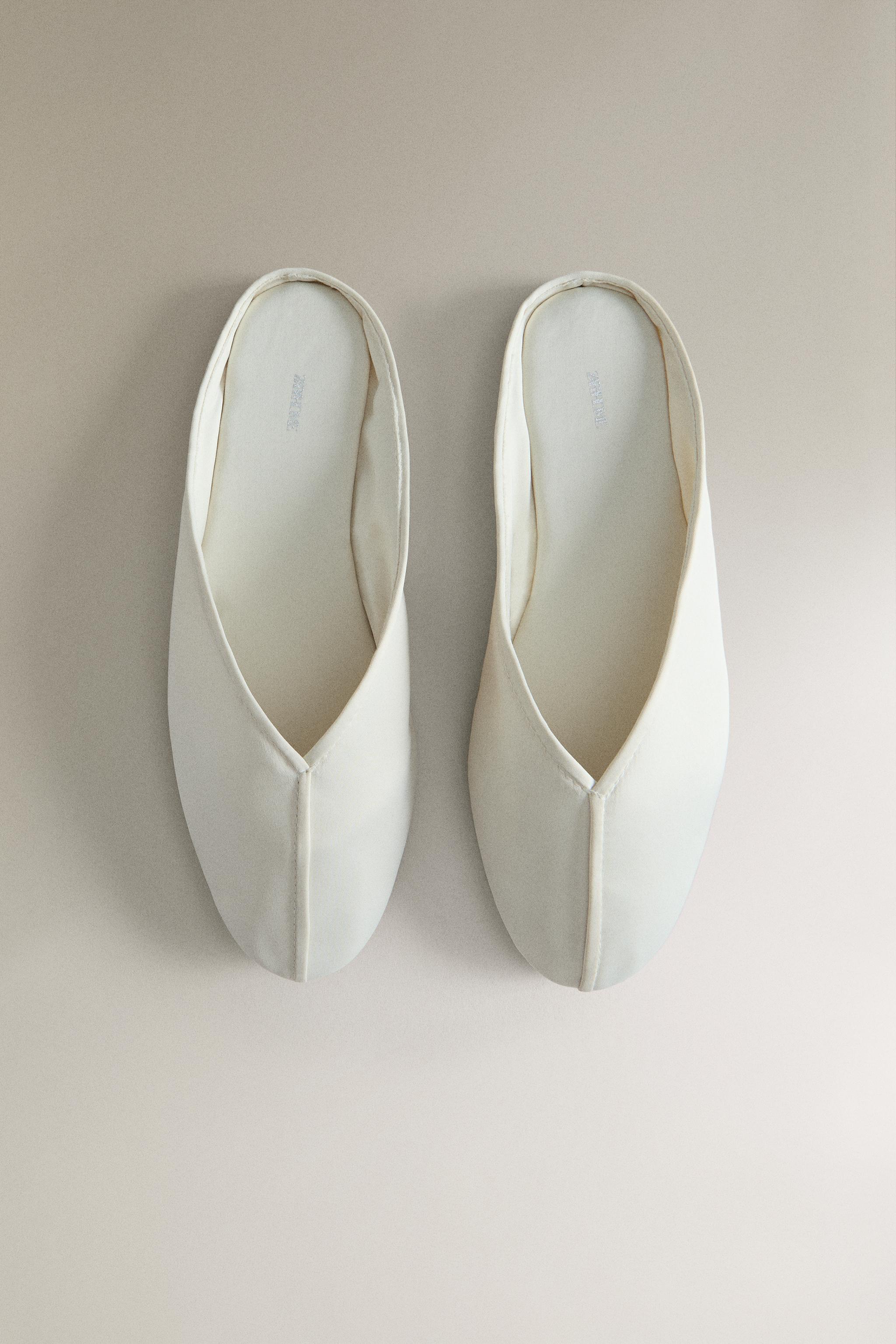 SATEEN MULES WITH PIPING